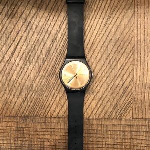 Reversible Women’s SWATCH Watch - Black/Rose Gold